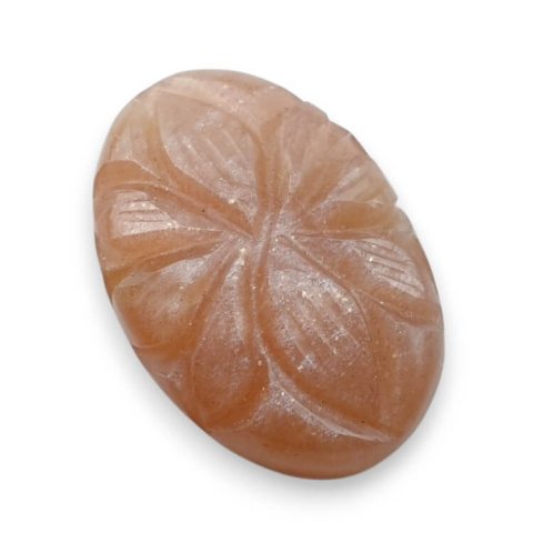 Peach moonstone carved cabochon 24x17 mm no 97