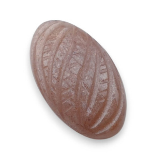 Moonstone peach cabochon carving 25x14 mm no 38