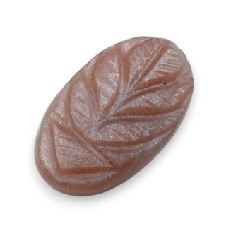 Moonstone peach cabochon carving 25x15 mm no 39
