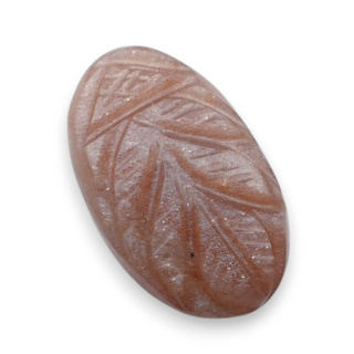 Moonstone peach cabochon carving 25x15 mm no 39