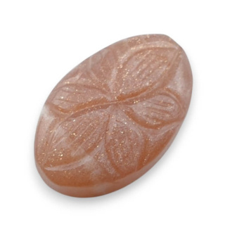Moonstone peach cabochon carving 25x16 mm no 63