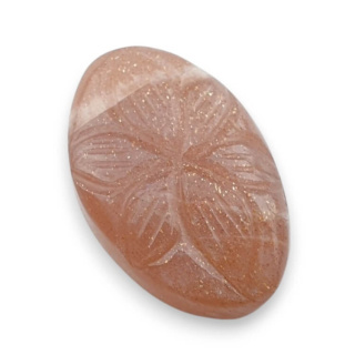 Moonstone peach cabochon carving 25x16 mm no 63