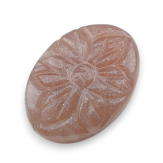 Moonstone peach cabochon carving 25x18 mm no 73