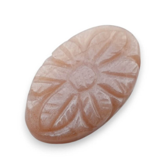 Moonstone peach cabochon carving 26x16 mm no 91