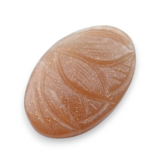 Moonstone peach cabochon carving 26x17 mm no. 37