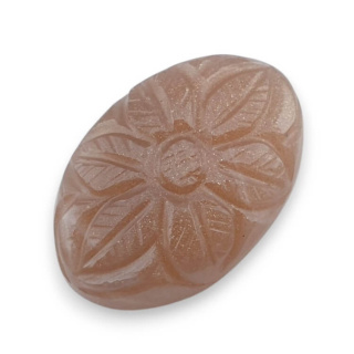Moonstone peach cabochon carving 26x17 mm no 42