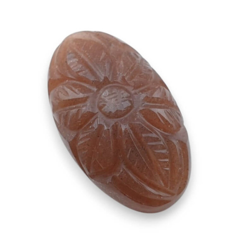Peach moonstone carved cabochon 29x18 mm no 40 Peach moonstone carved cabochon 29x18 mm no 40