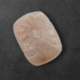 Pink quartz carved cabochon 25x19 mm no 4