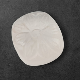 Pink quartz carved cabochon 25x22 mm no 1