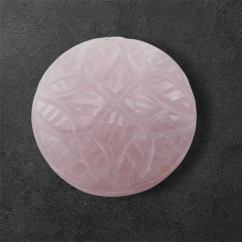 Pink quartz carved cabochon fi 23 mm no 31