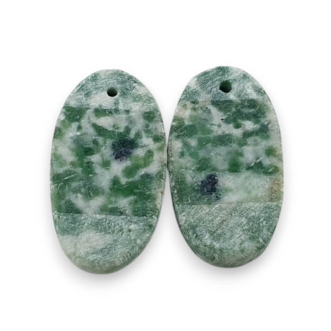 Wood agate pair of cabochons with hole 22x12 mm no. P717 Wood agate pair of cabochons with hole 22x12 mm no. P717