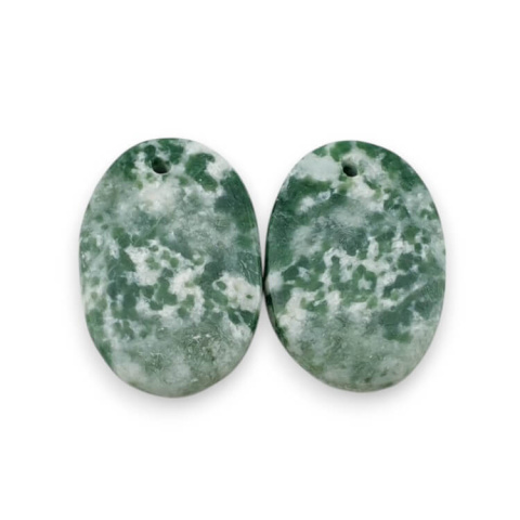 Wood agate pair of cabochons with hole 22x15 mm no. P730 Wood agate pair of cabochons with hole 22x15 mm no. P730