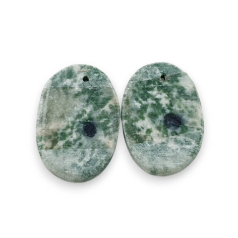 Wood agate pair of cabochons with hole 22x15 mm no. P730 Wood agate pair of cabochons with hole 22x15 mm no. P730