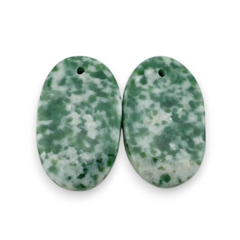 Wood agate pair of cabochons with hole 23x14 mm no. P713 Wood agate pair of cabochons with hole 23x14 mm no. P713