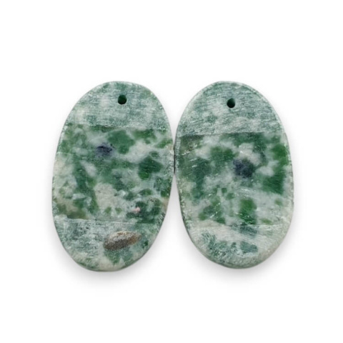 Wood agate pair of cabochons with hole 23x14 mm no. P713 Wood agate pair of cabochons with hole 23x14 mm no. P713