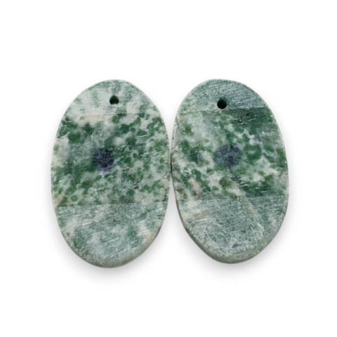 Tree agate pair of cabochons with hole 23x14 mm no. P732 Tree agate pair of cabochons with hole 23x14 mm no. P732