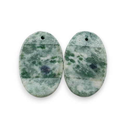 Wood agate pair of cabochons with hole 23x15 mm no. P703 Wood agate pair of cabochons with hole 23x15 mm no. P703
