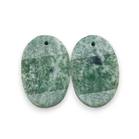 Wood agate pair of cabochons with hole 23x15 mm no. P715 Wood agate pair of cabochons with hole 23x15 mm no. P715