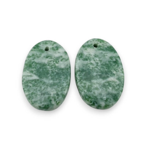 Wood agate pair of cabochons with hole 23x15 mm no. P725 Wood agate pair of cabochons with hole 23x15 mm no. P725