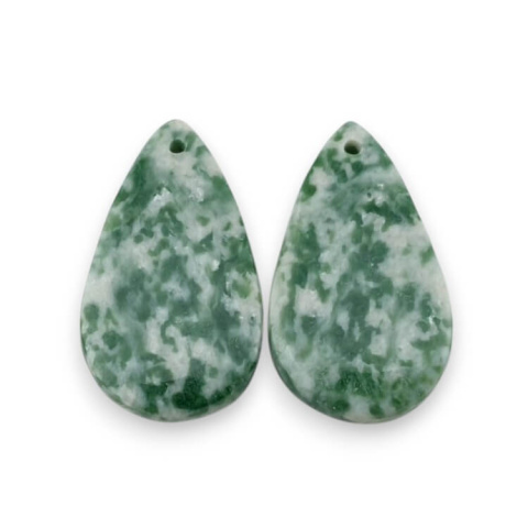 Tree agate pair of cabochons with hole 24x14 mm no P720 Tree agate pair of cabochons with hole 24x14 mm no P720