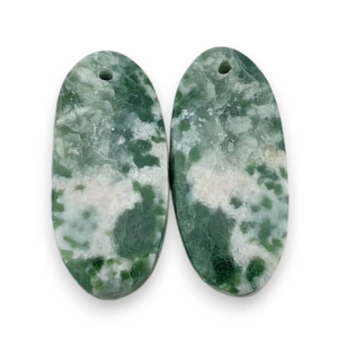 Wood agate pair of cabochons with hole 25x11 mm no. P719 Wood agate pair of cabochons with hole 25x11 mm no. P719
