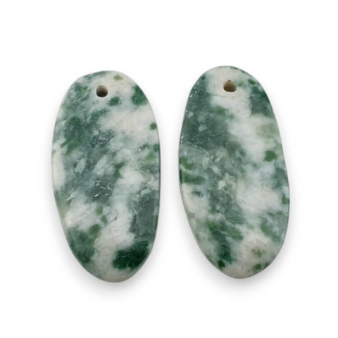 Tree agate pair of cabochons with hole 25x12 mm no P721 Tree agate pair of cabochons with hole 25x12 mm no P721