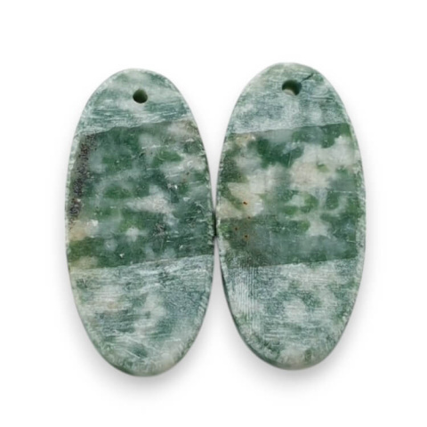 Tree agate pair of cabochons with hole 25x12 mm no. P729 Tree agate pair of cabochons with hole 25x12 mm no. P729