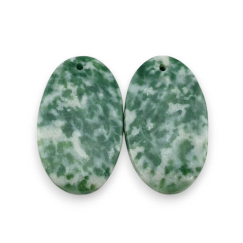 Tree agate pair of cabochons with hole 25x15 mm no. P736 Tree agate pair of cabochons with hole 25x15 mm no. P736