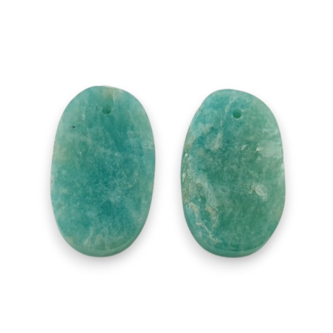 Amazonite pair of cabochons with hole 21x12 mm no P910 Amazonite pair of cabochons with hole 21x12 mm no P910