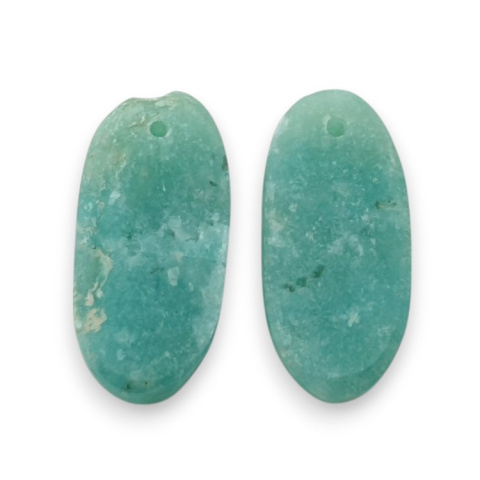 Amazonite pair of cabochons with hole 22x11 mm no P912 Amazonite pair of cabochons with hole 22x11 mm no P912