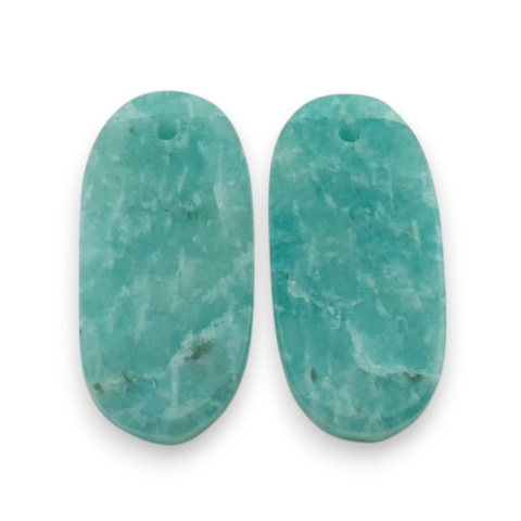 Amazonite pair of cabochons with hole 23x11 mm no. P905 Amazonite pair of cabochons with hole 23x11 mm no. P905