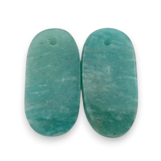 Amazonite pair of cabochons with hole 23x11 mm no. P909