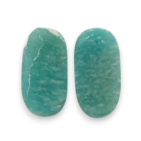 Amazonite pair of cabochons with hole 23x11 mm no P909 Amazonite pair of cabochons with hole 23x11 mm no P909