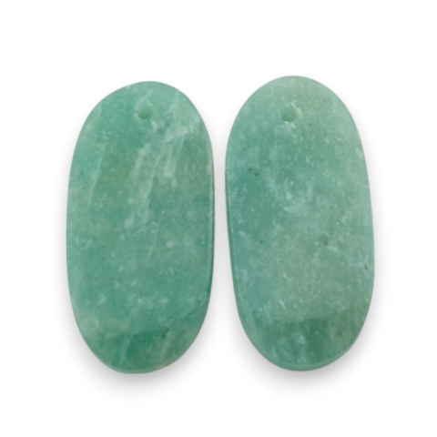 Amazonite pair of cabochons with hole 24x12 mm no. P907 Amazonite pair of cabochons with hole 24x12 mm no. P907