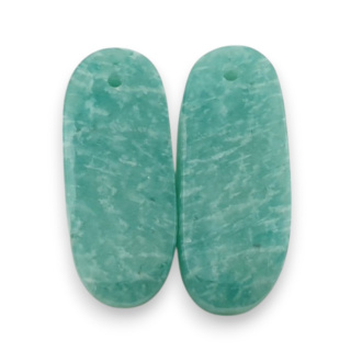Amazonite pair of cabochons with hole 25x10 mm no. P908
