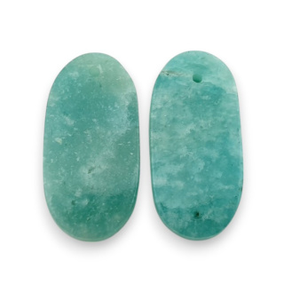Amazonite pair of cabochons with hole 25x12 mm no. P906