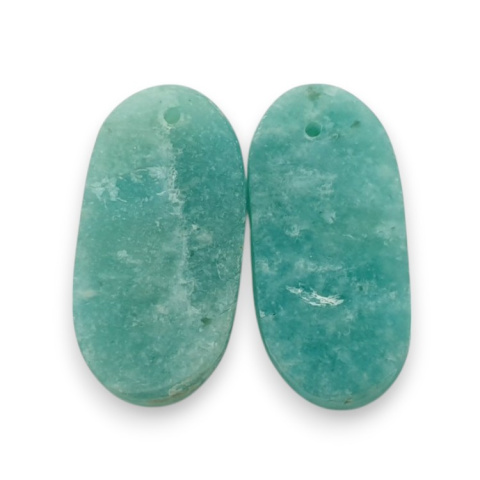 Amazonite pair of cabochons with hole 25x12 mm no. P906 Amazonite pair of cabochons with hole 25x12 mm no. P906