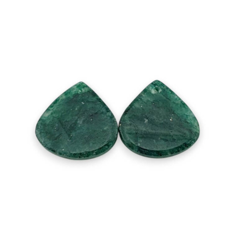 Green aventurine pair of cabochons with hole 18x19 mm no P629 Green aventurine pair of cabochons with hole 18x19 mm no P629