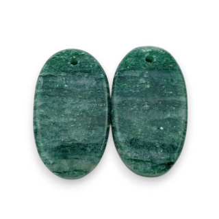 Aventurine green pair of cabochons with hole 22x12 mm no. P628