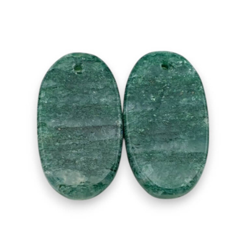 Aventurine green pair of cabochons with hole 22x12 mm no. P628 Aventurine green pair of cabochons with hole 22x12 mm no. P628