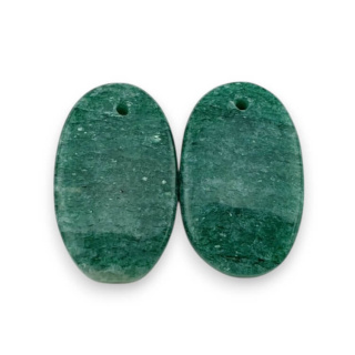 Aventurine green pair of cabochons with hole 22x13 mm no P634