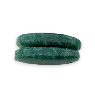 Aventurine green pair of cabochons with hole 22x13 mm no P634