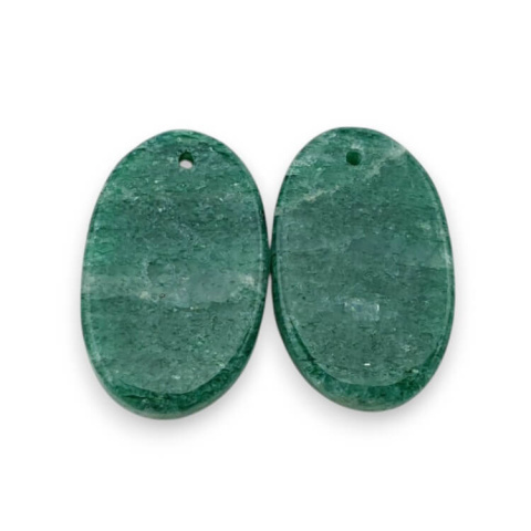 Aventurine green pair of cabochons with hole 22x14 mm no P650 Aventurine green pair of cabochons with hole 22x14 mm no P650