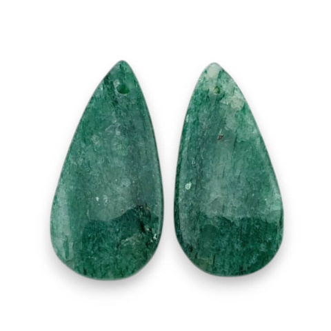 Aventurine green pair of cabochons with hole 23x11 mm no P648 Aventurine green pair of cabochons with hole 23x11 mm no P648