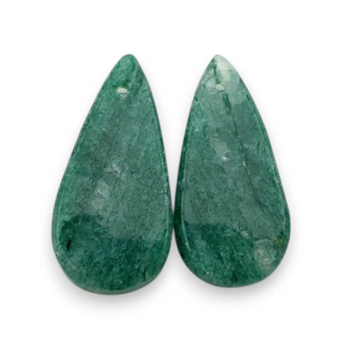 Aventurine green pair of cabochons with hole 23x11 mm no P648 Aventurine green pair of cabochons with hole 23x11 mm no P648