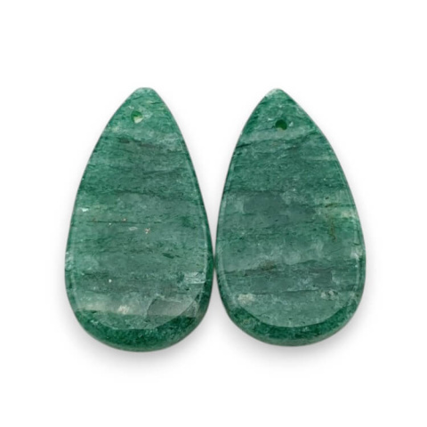 Aventurine green pair of cabochons with hole 23x13 mm no. P644 Aventurine green pair of cabochons with hole 23x13 mm no. P644