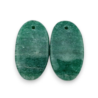 Aventurine green pair of cabochons with hole 23x13 mm no. P647