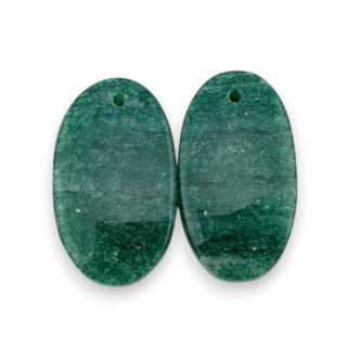 Aventurine green pair of cabochons with hole 23x13 mm no. P656