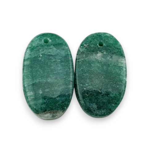 Aventurine green pair of cabochons with hole 23x14 mm no. P654 Aventurine green pair of cabochons with hole 23x14 mm no. P654