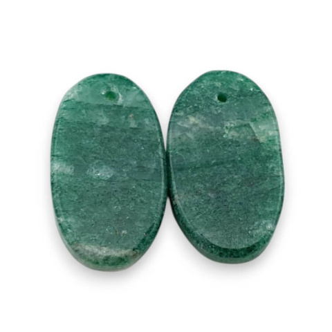 Aventurine green pair of cabochons with hole 23x14 mm no. P654 Aventurine green pair of cabochons with hole 23x14 mm no. P654